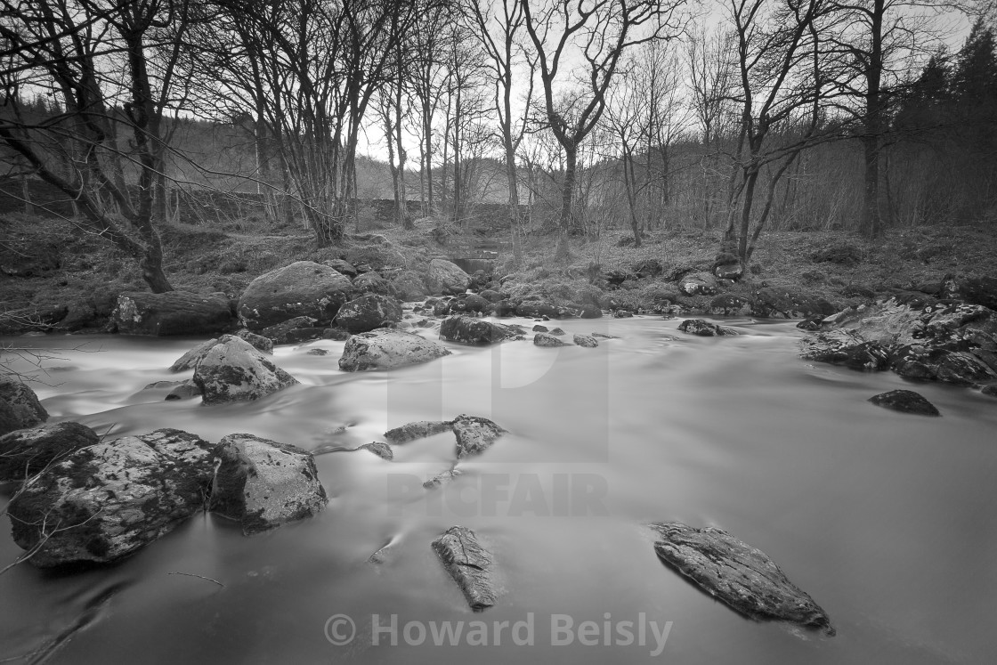 "The still waters of the Afon Conway" stock image