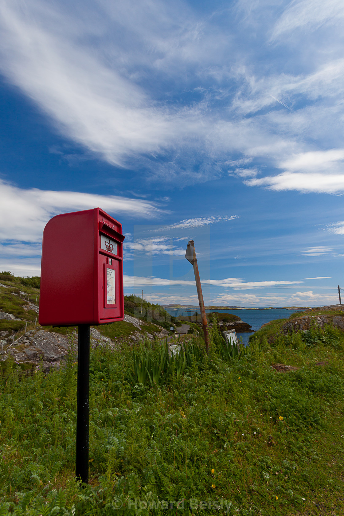 "Post box on the island" stock image