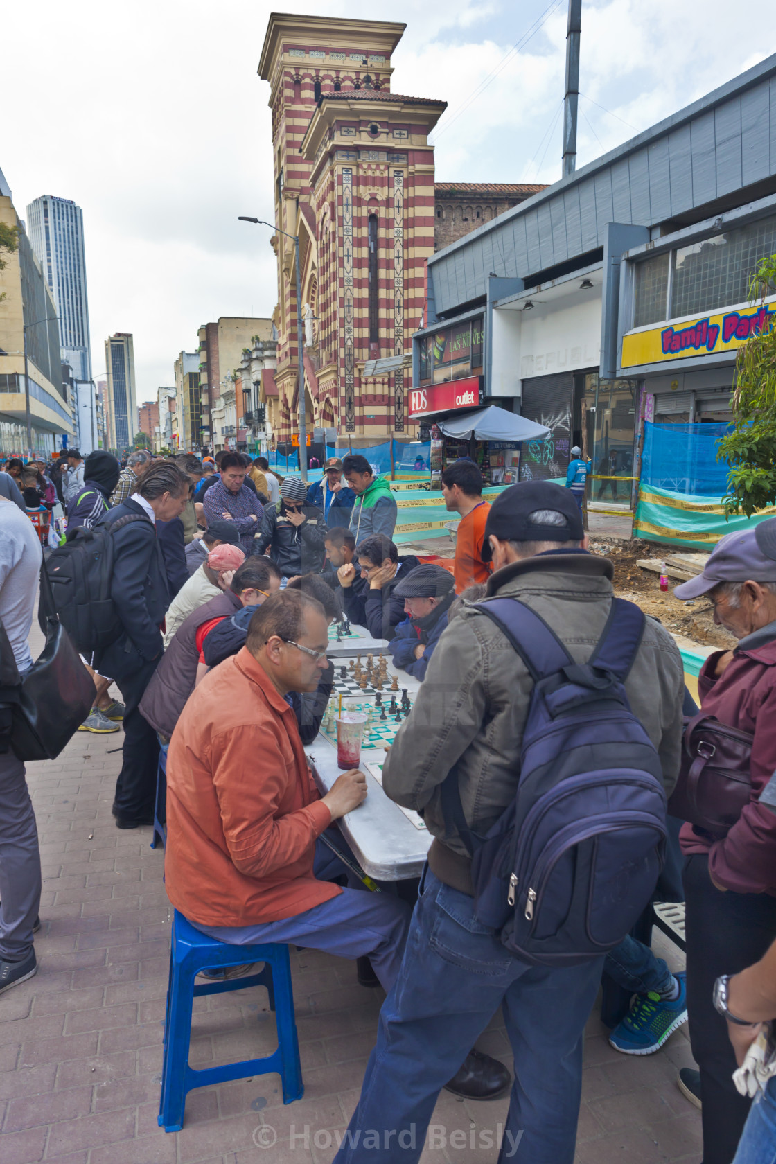 "Street chess, Carrera 7, Bogota" stock image