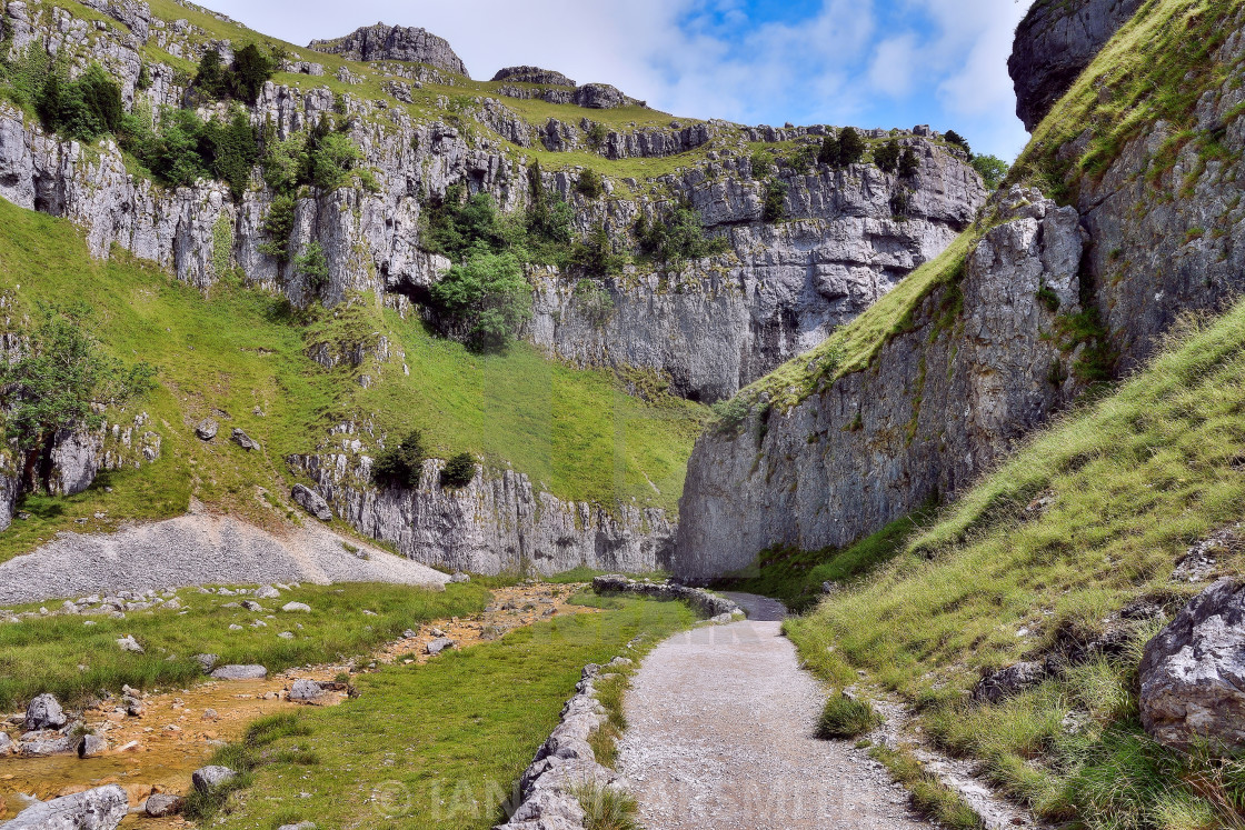 "Walking into Gordale Scar" by IAN SHEARSMITH - $6.13 "Walking into Gordale Scar" stock image