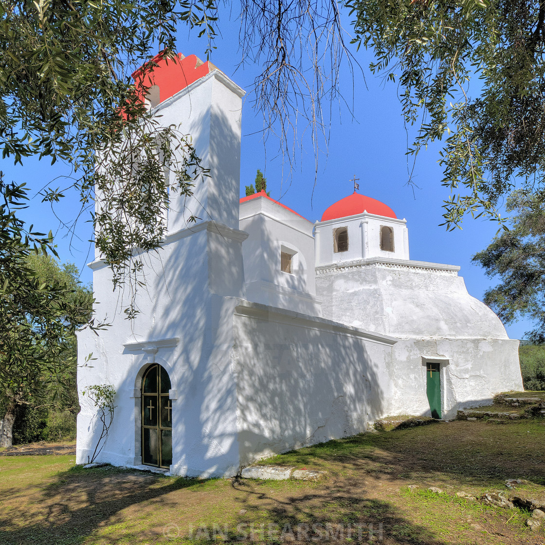 "Nymphes Church, Corfu" by IAN SHEARSMITH - $7.70 "Nymphes Church, Corfu" stock image