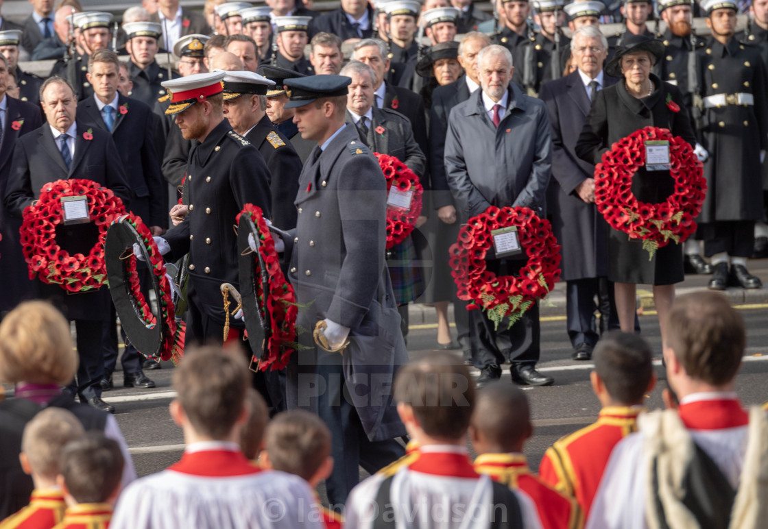 "The National Service of Remembrance at the Cenotaph London" stock image