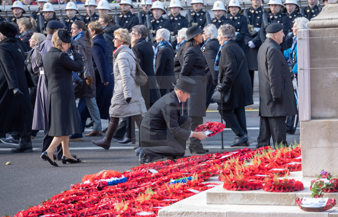 "The National Service of Remembrance at the Cenotaph London" stock image