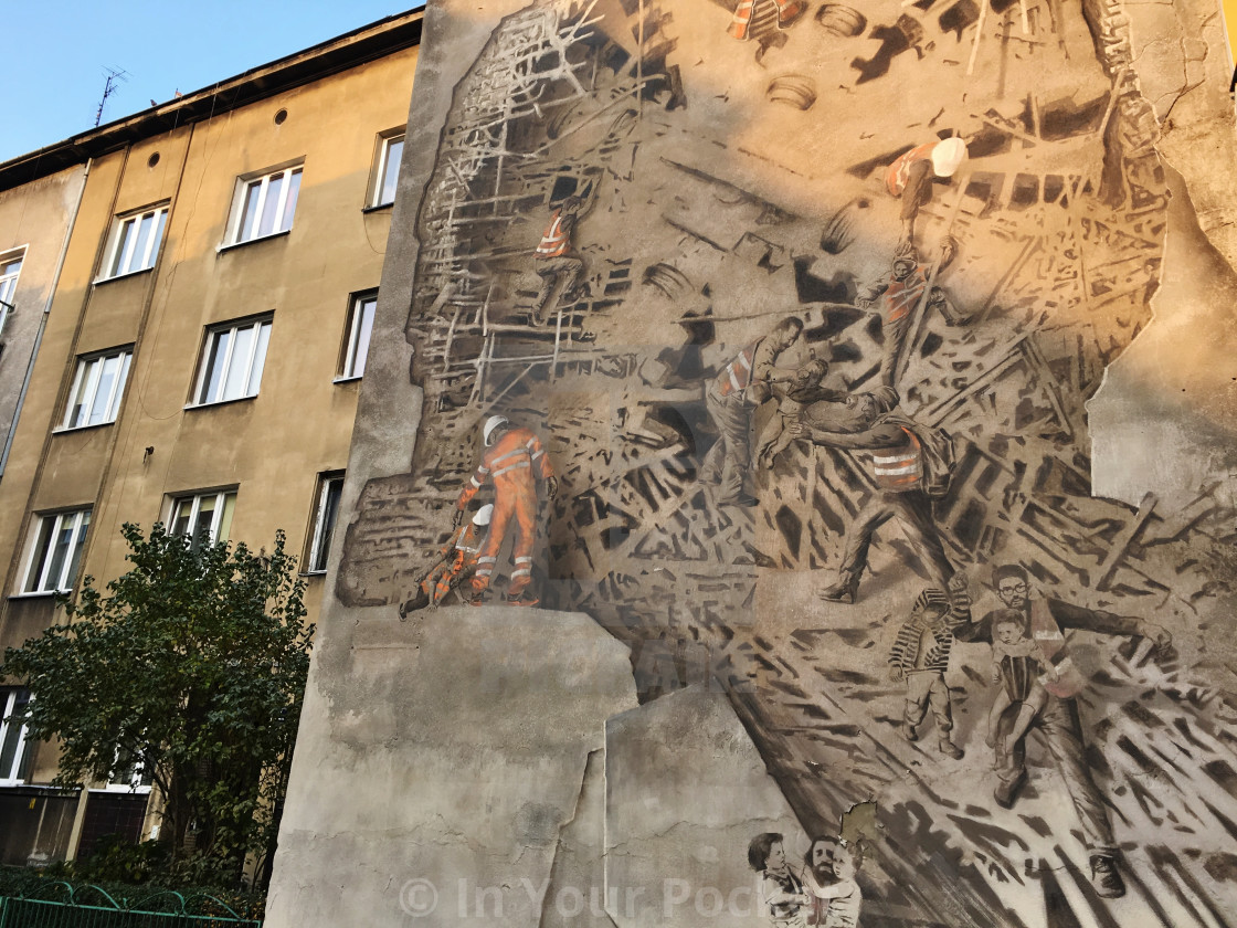 "Krakow street mural" by In Your Pocket - $3.06 "Krakow street mural" stock image