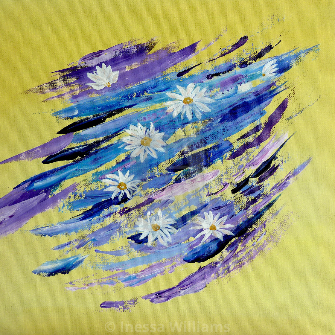 White Daisies On Yellow And Purple Background License Download Or Print For 37 20 Photos Picfair
