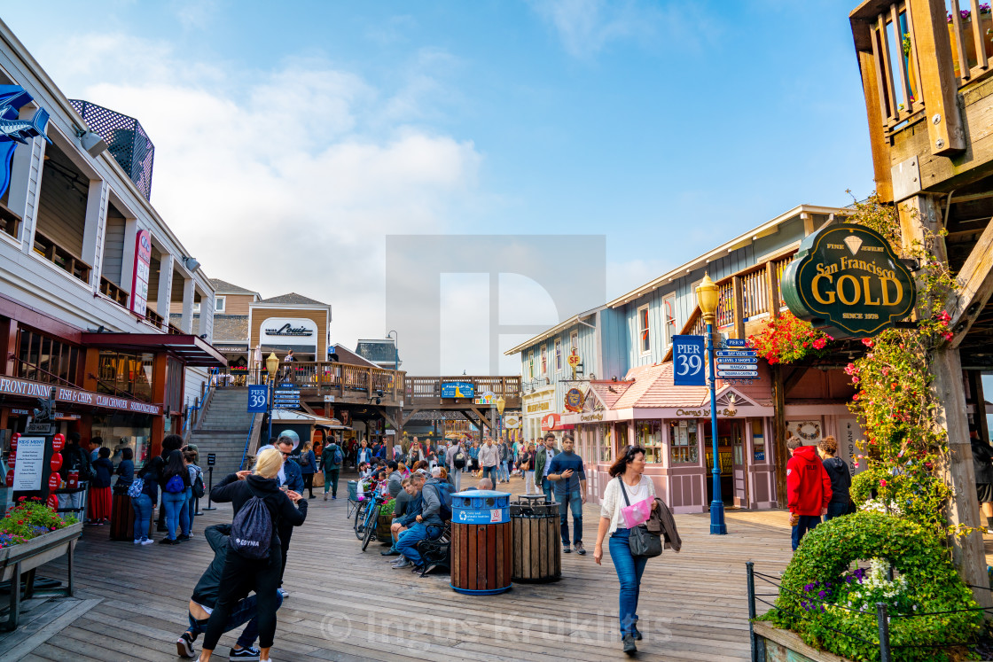 Sea lions at Pier 39 in San Francisco, Stock image