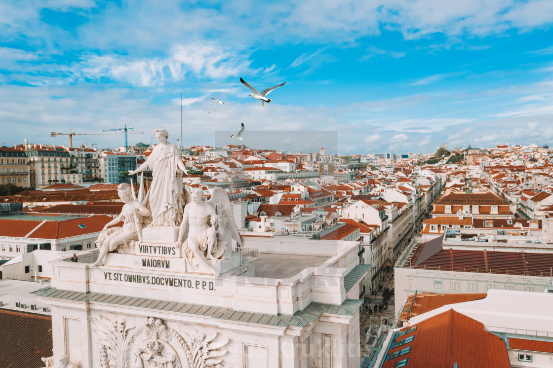 "Commerce square, Rua Augusta Arch" stock image