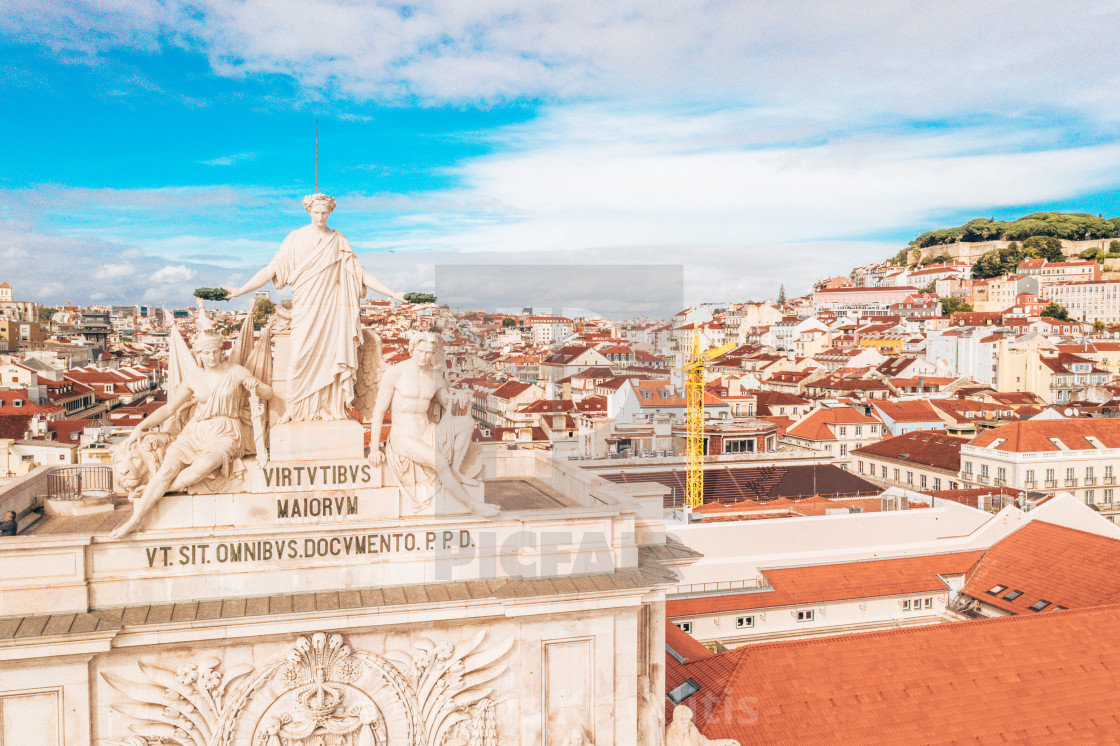 "Commerce square, Rua Augusta Arch" stock image