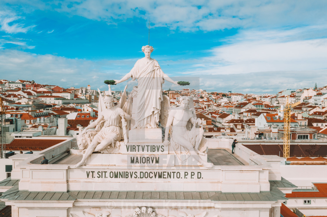 "Commerce square, Rua Augusta Arch" stock image