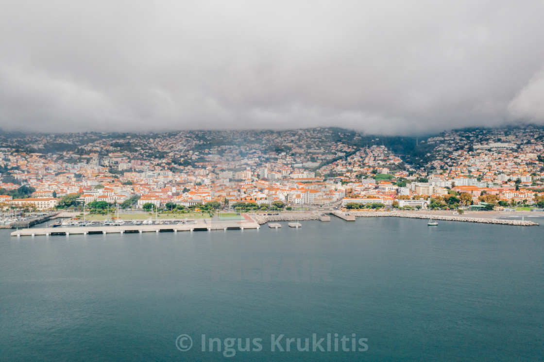 "the capital of Madeira island during cloudy weather" stock image