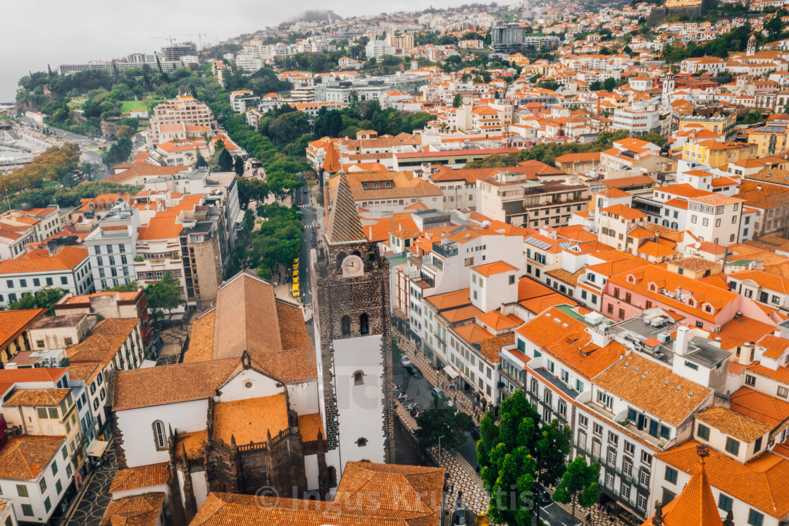 "the capital of Madeira island during cloudy weather" stock image