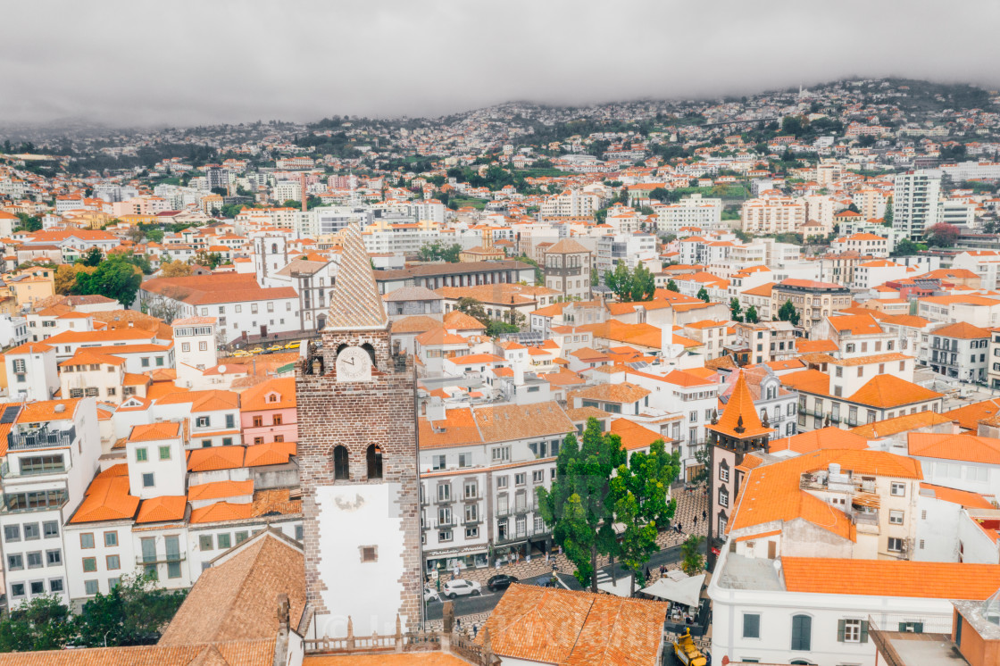 "the capital of Madeira island during cloudy weather" stock image