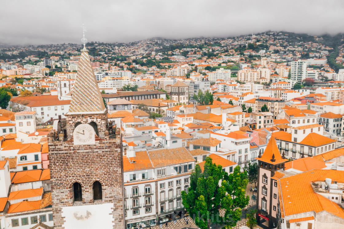 "the capital of Madeira island during cloudy weather" stock image