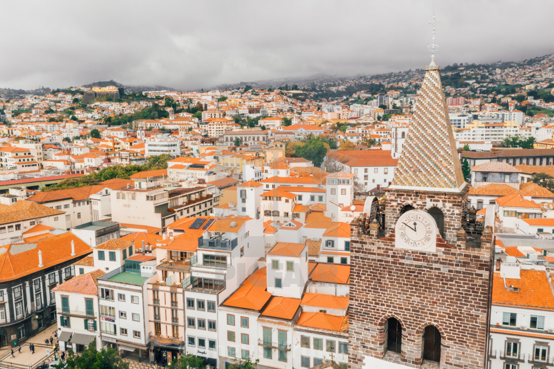 "the capital of Madeira island during cloudy weather" stock image