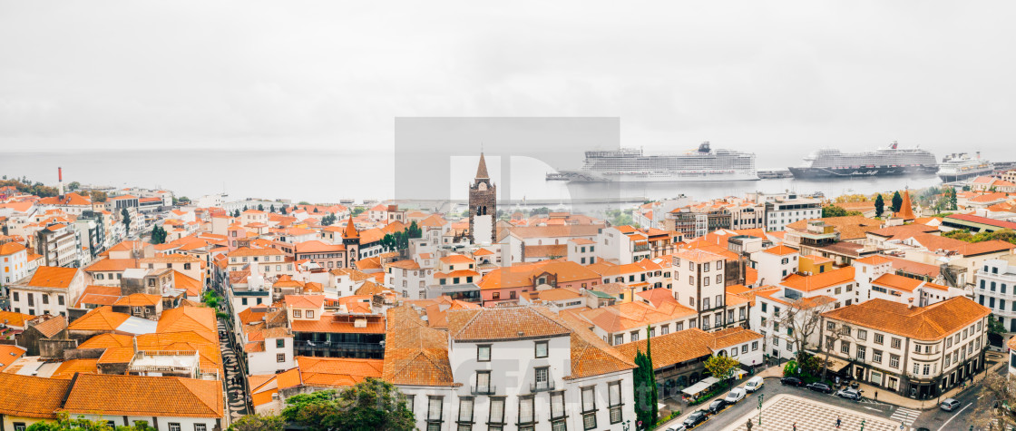 "the capital of Madeira island during cloudy weather" stock image