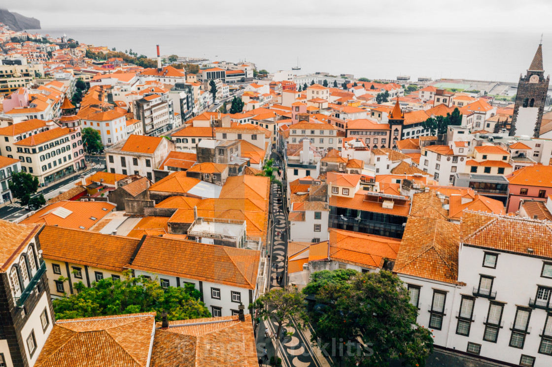 "the capital of Madeira island during cloudy weather" stock image