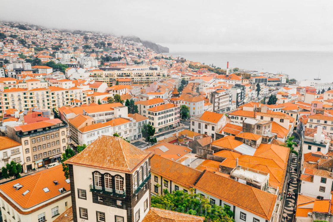 "the capital of Madeira island during cloudy weather" stock image