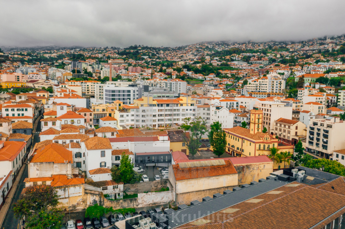 "the capital of Madeira island during cloudy weather." stock image