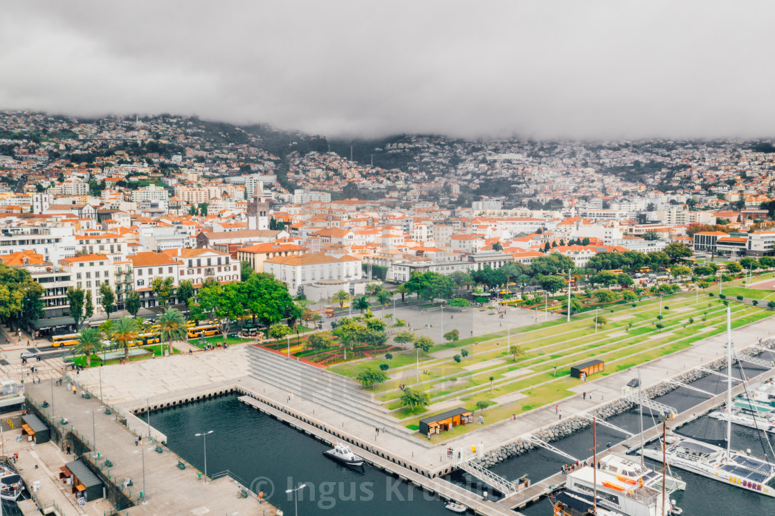 "the capital of Madeira island during cloudy weather." stock image