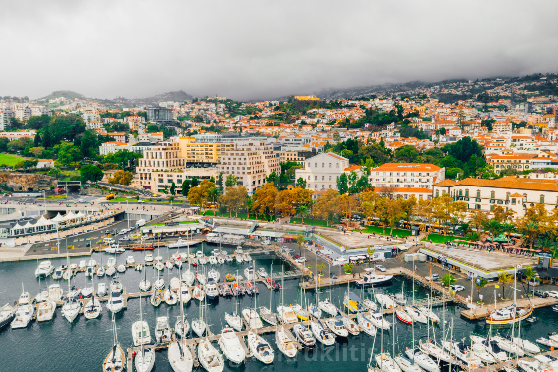 "the capital of Madeira island during cloudy weather." stock image