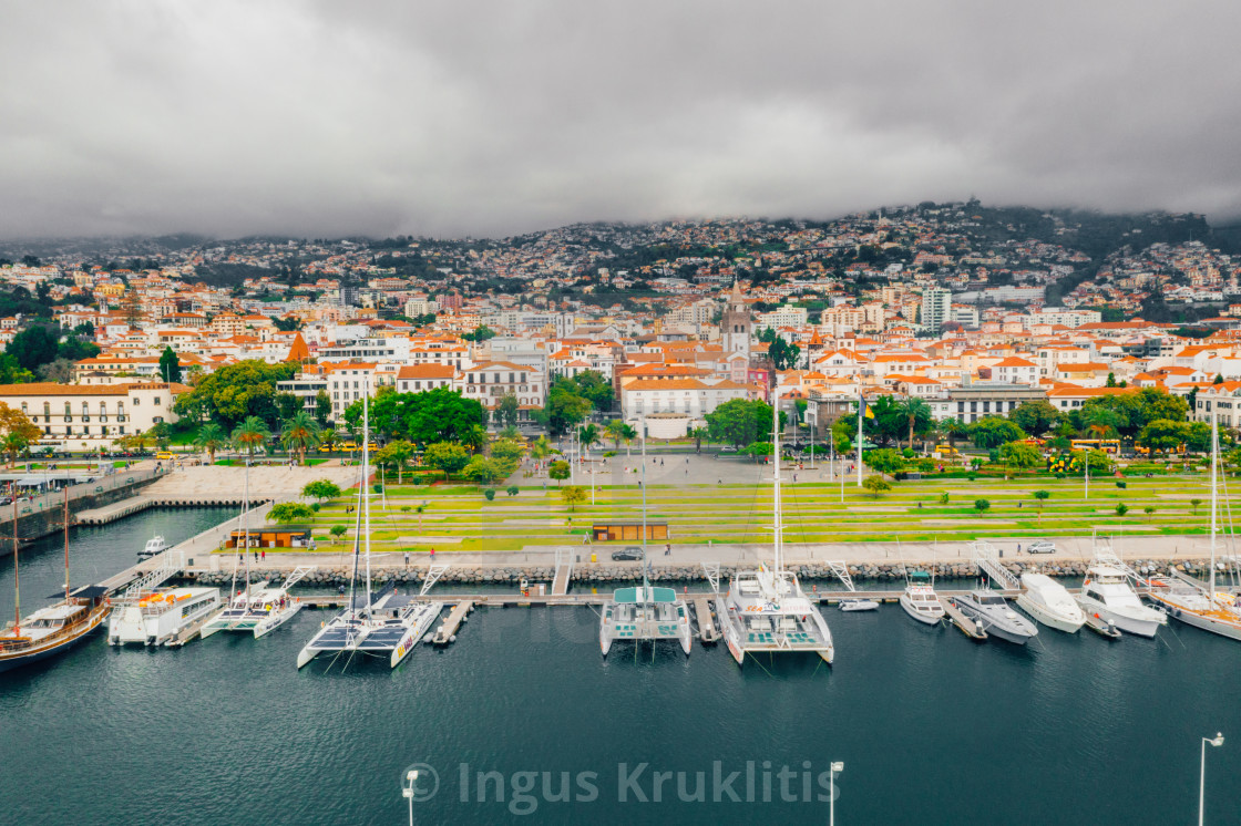 "the capital of Madeira island during cloudy weather." stock image