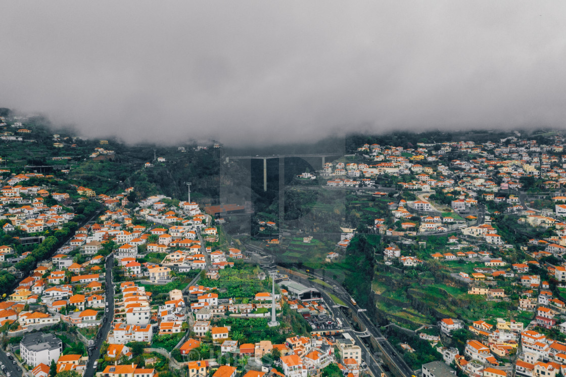 "the capital of Madeira island during cloudy weather." stock image