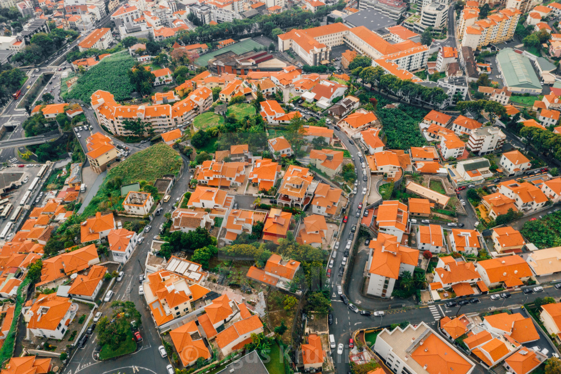 "the capital of Madeira island during cloudy weather." stock image