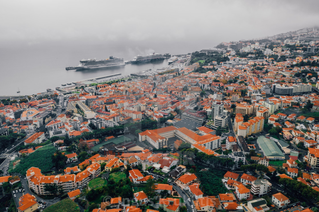 "the capital of Madeira island during cloudy weather." stock image