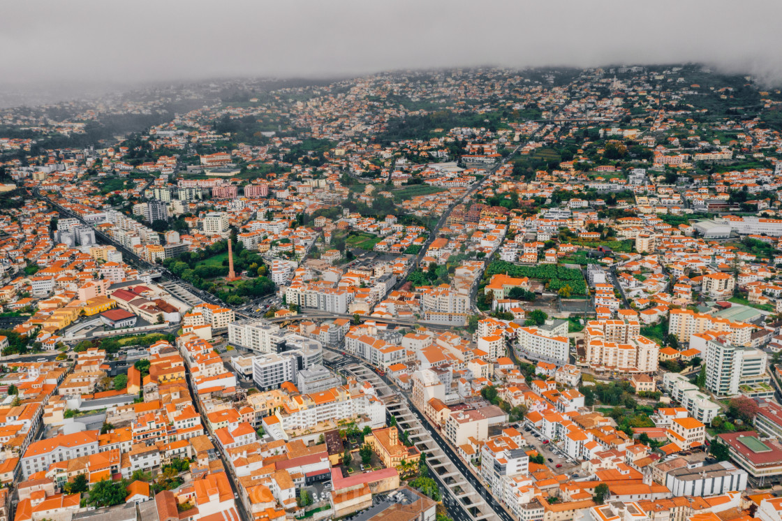 "the capital of Madeira island during cloudy weather." stock image