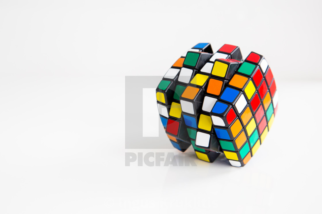 Rubik S Cube On The White Or Wooden Background Rubik S Cube Invented By A License Download Or Print For 1 24 Photos Picfair