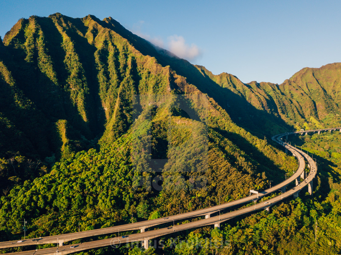 Mountains With Famous Stairs To Heaven Or Haiku Stairs License