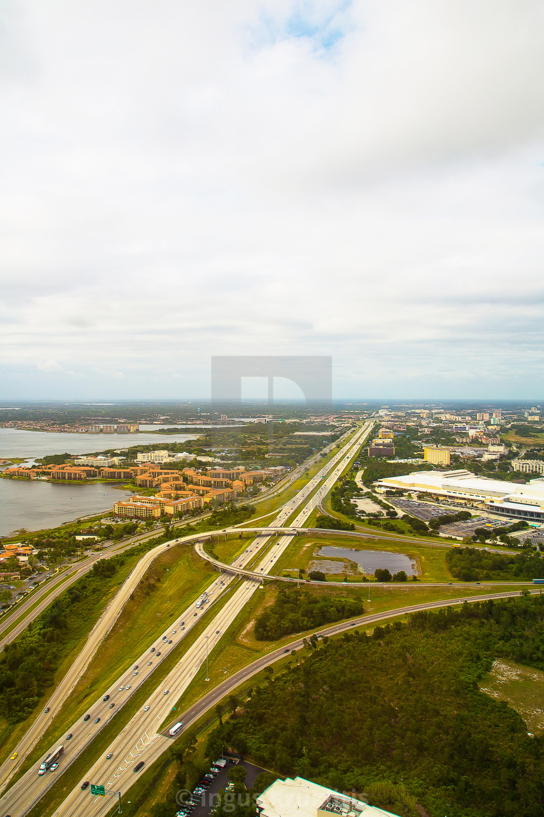 "Aerial view on the city of Orlando and its highway junction" stock image