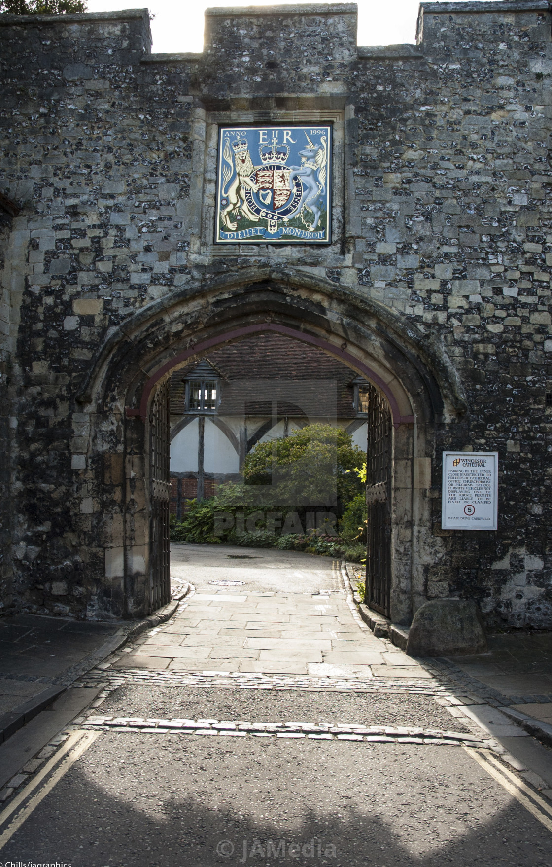 "Royal Gate, Winchester Cathederal" stock image