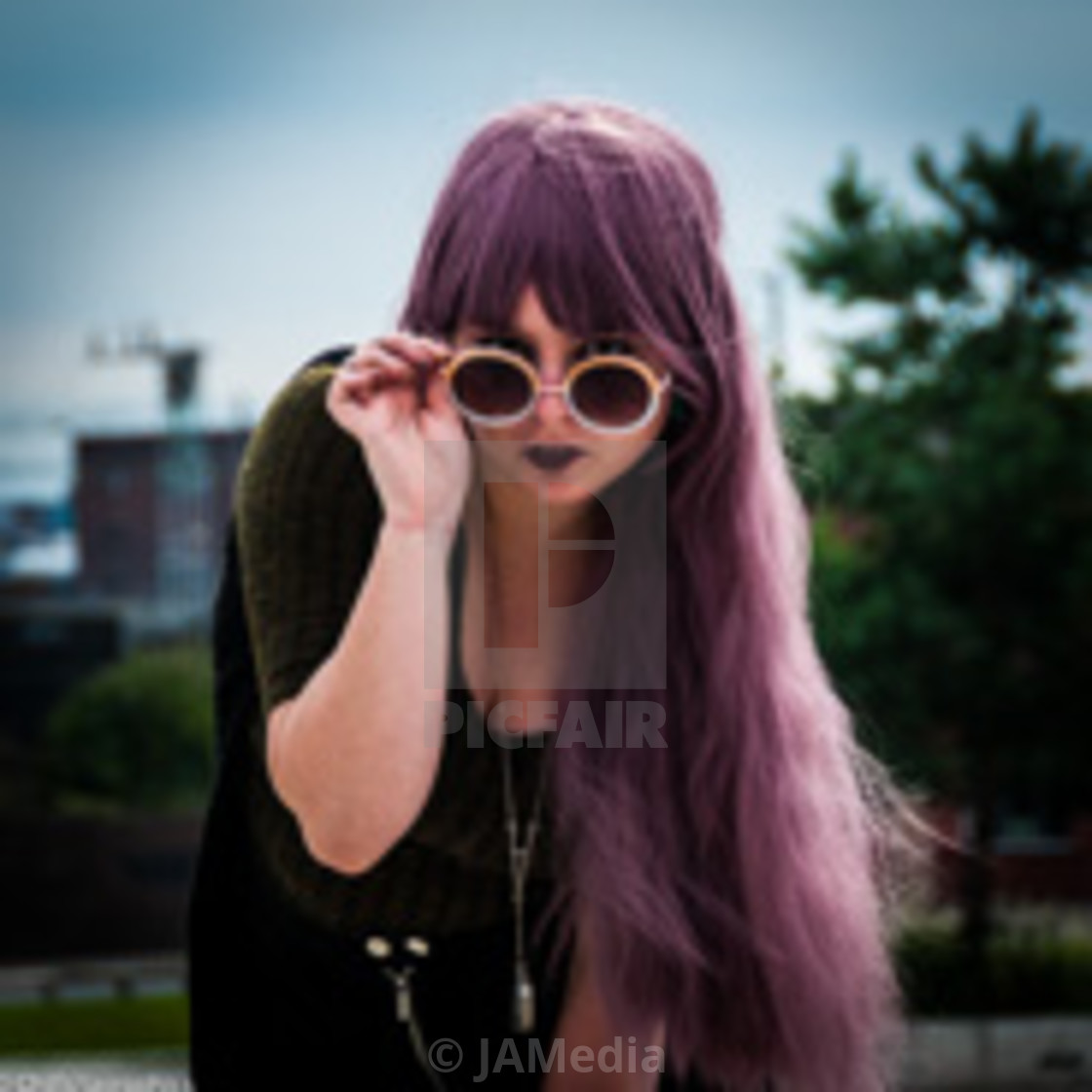 "Retro Hippy Chick in Birmingham" stock image