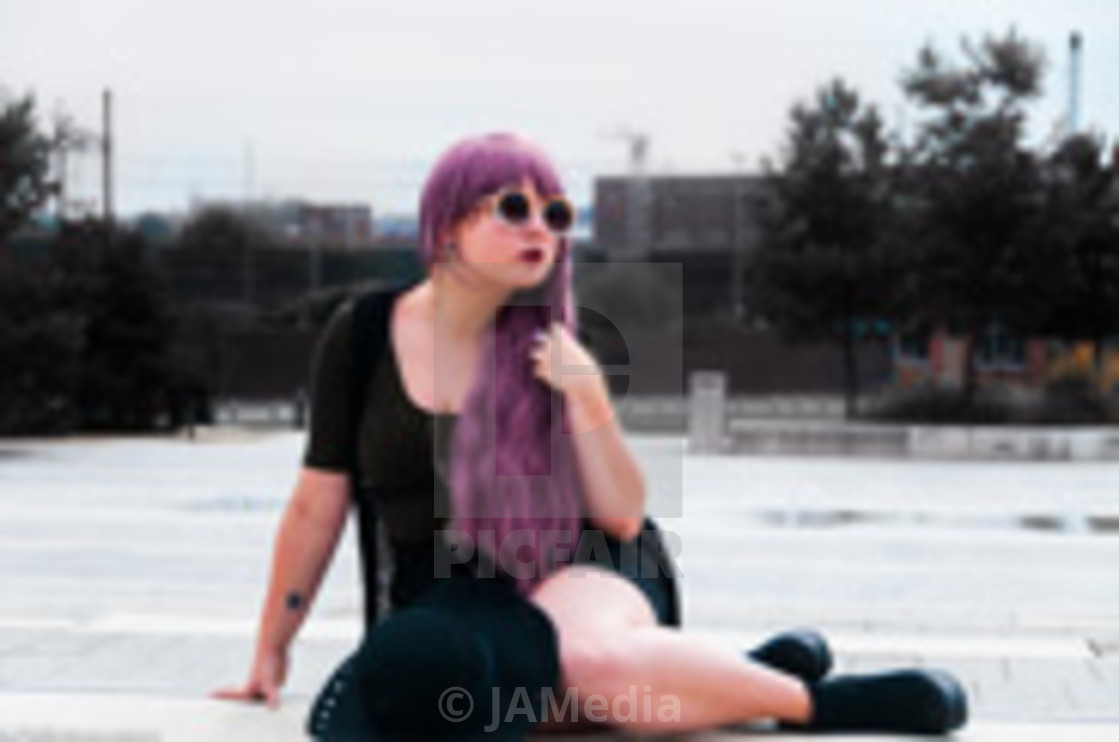 "Retro Hippy Chick in Birmingham" stock image