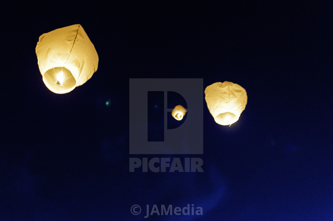 "Chinese Lanterns at night" stock image