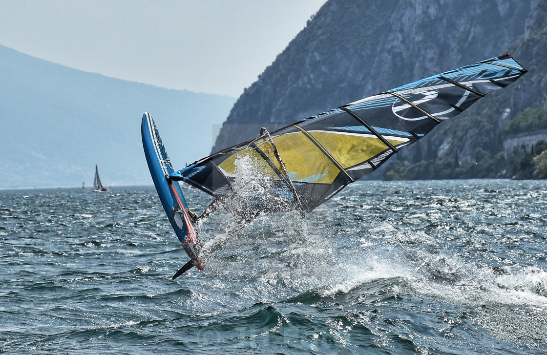 "Crazy Windsurfer....." stock image