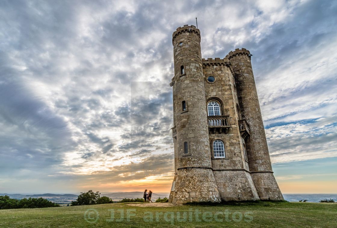 "Tower of Broadway at sunset" stock image