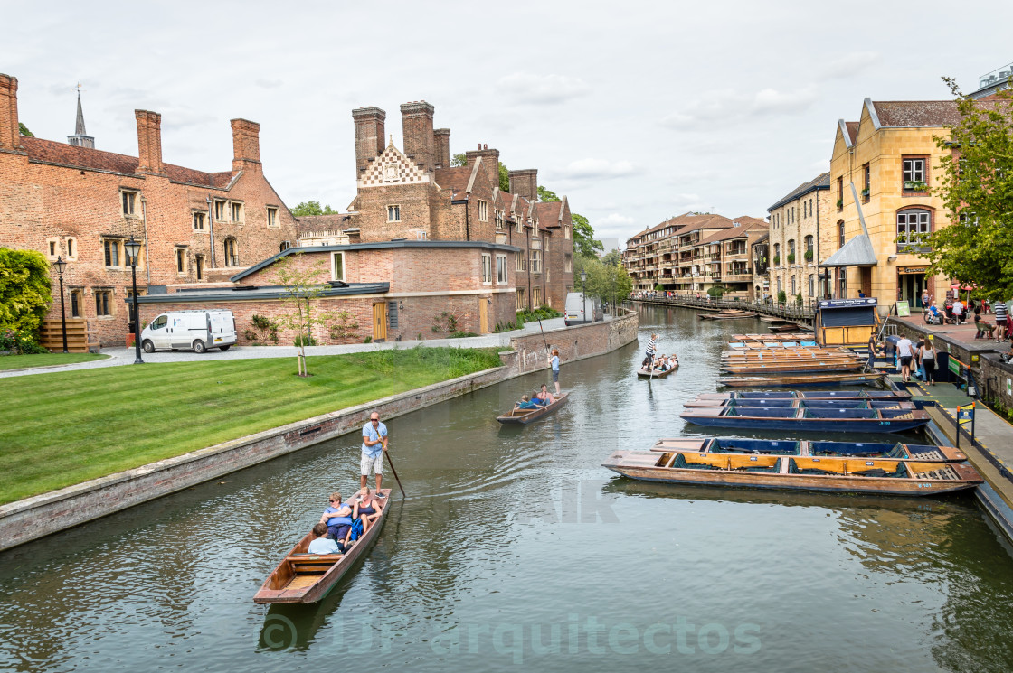 "Canoes in the river in Cambridge" stock image