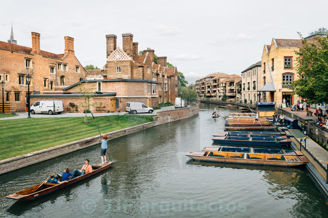 "Canoes in the river in Cambridge" stock image