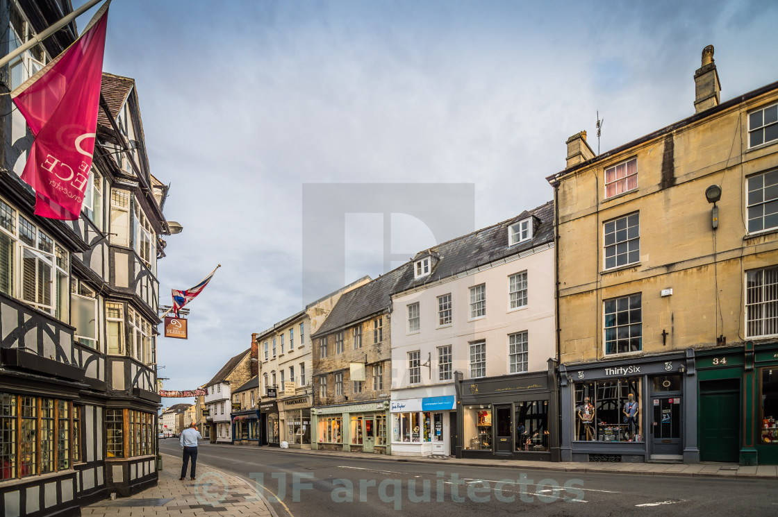 "Town of Cirencester at sunset" stock image