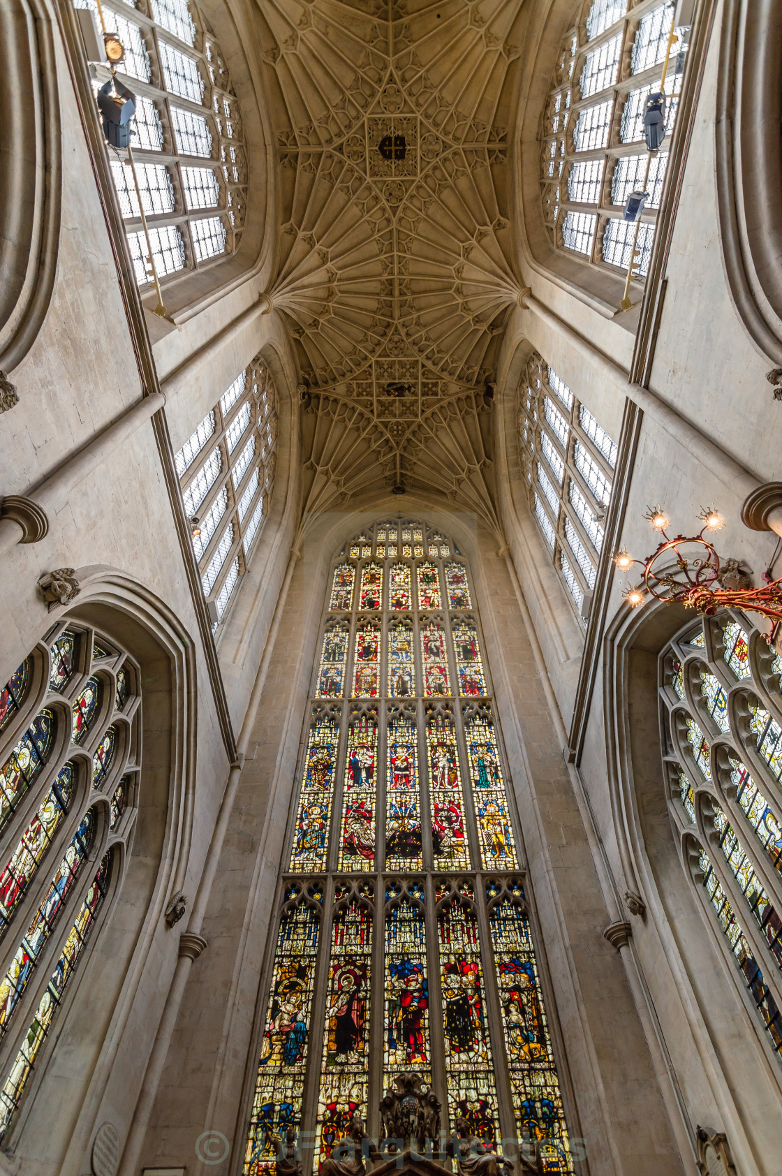 "Interior view of Bath Abbey" stock image