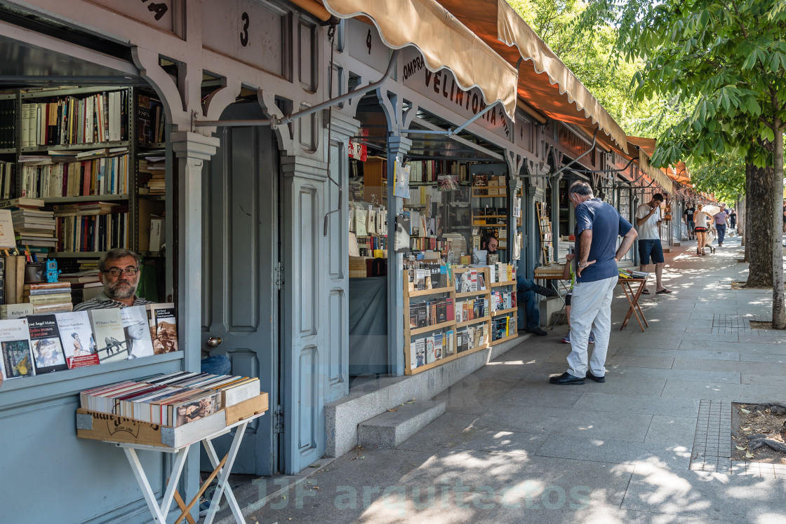 "Old books street market" stock image