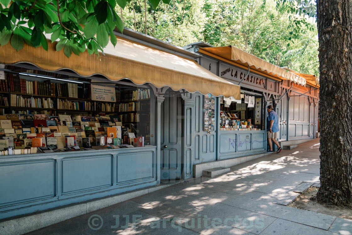 "Old books street market" stock image