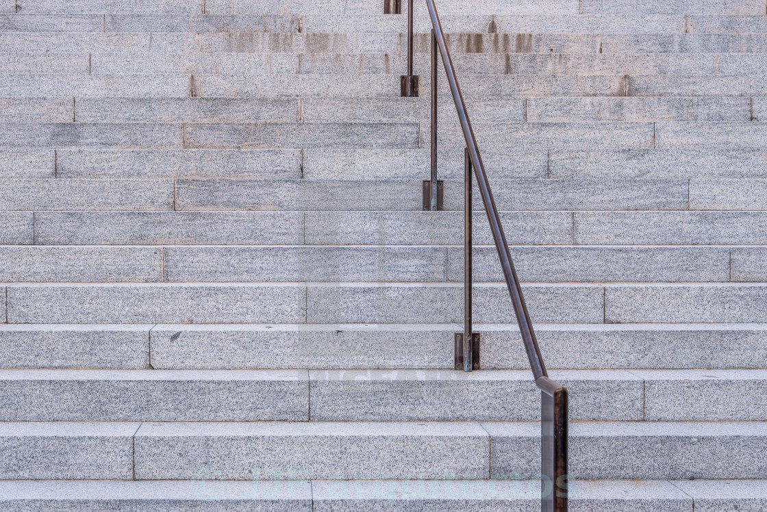 "Granite steps and handrail" stock image