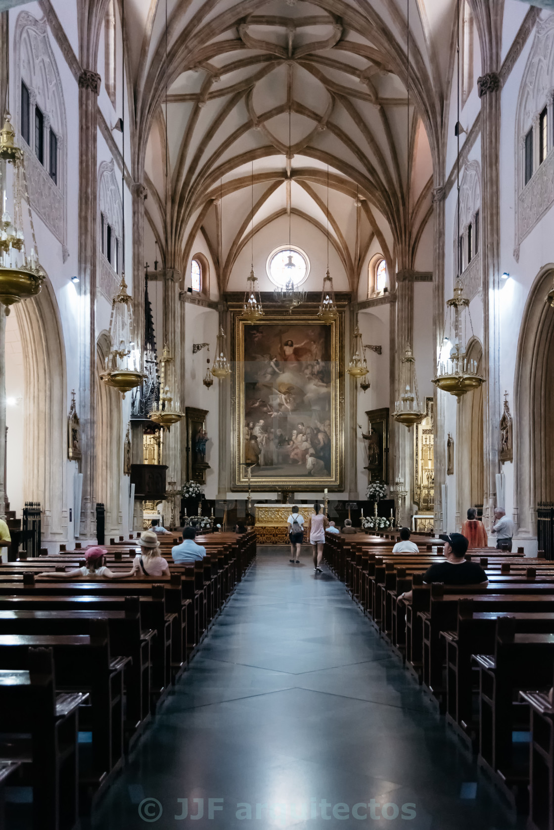 "Interior of church in Madrid" stock image