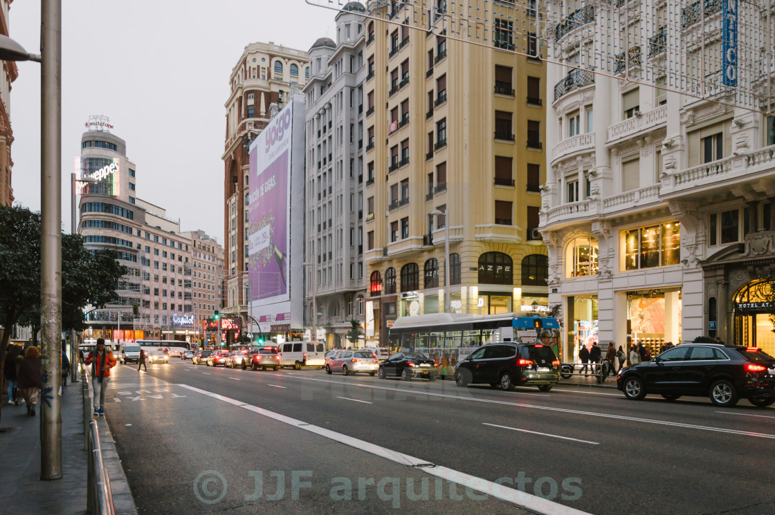 "Commercial street in Madrid" stock image