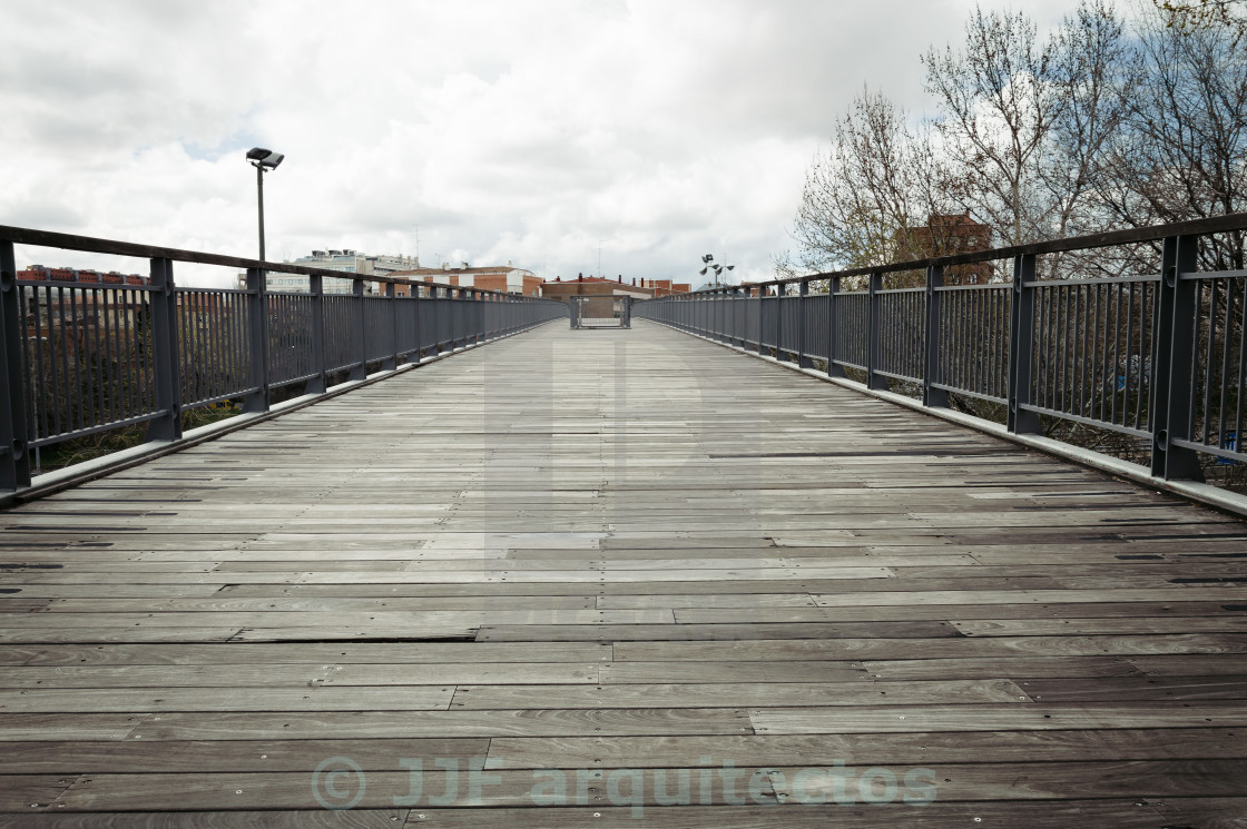 "Footbridge in the city" stock image