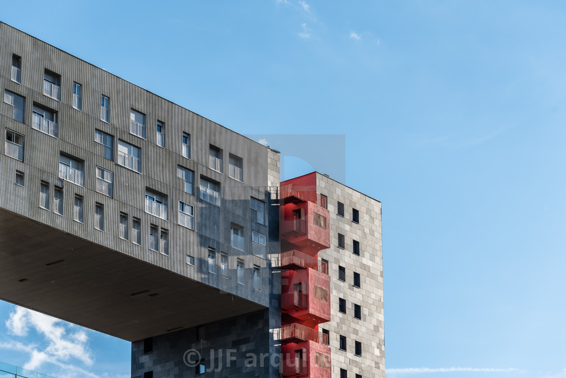 "Modern housing in Madrid by MVRDV" stock image