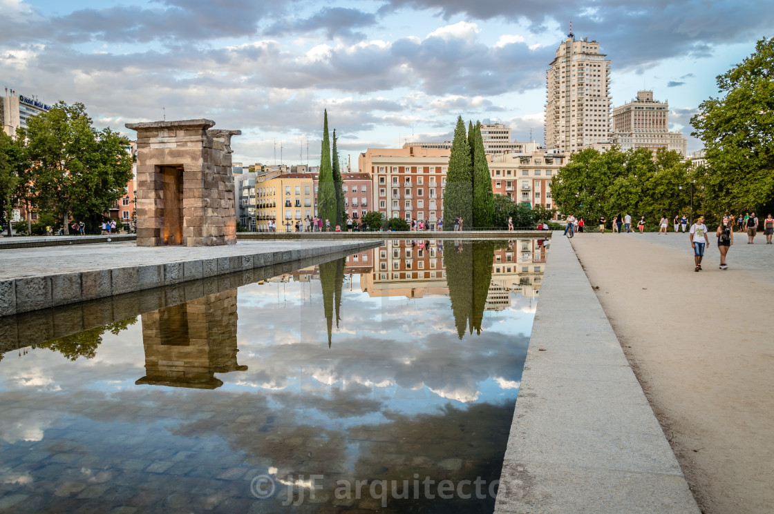 "Sunset on Temple of Debod in Madrid" stock image